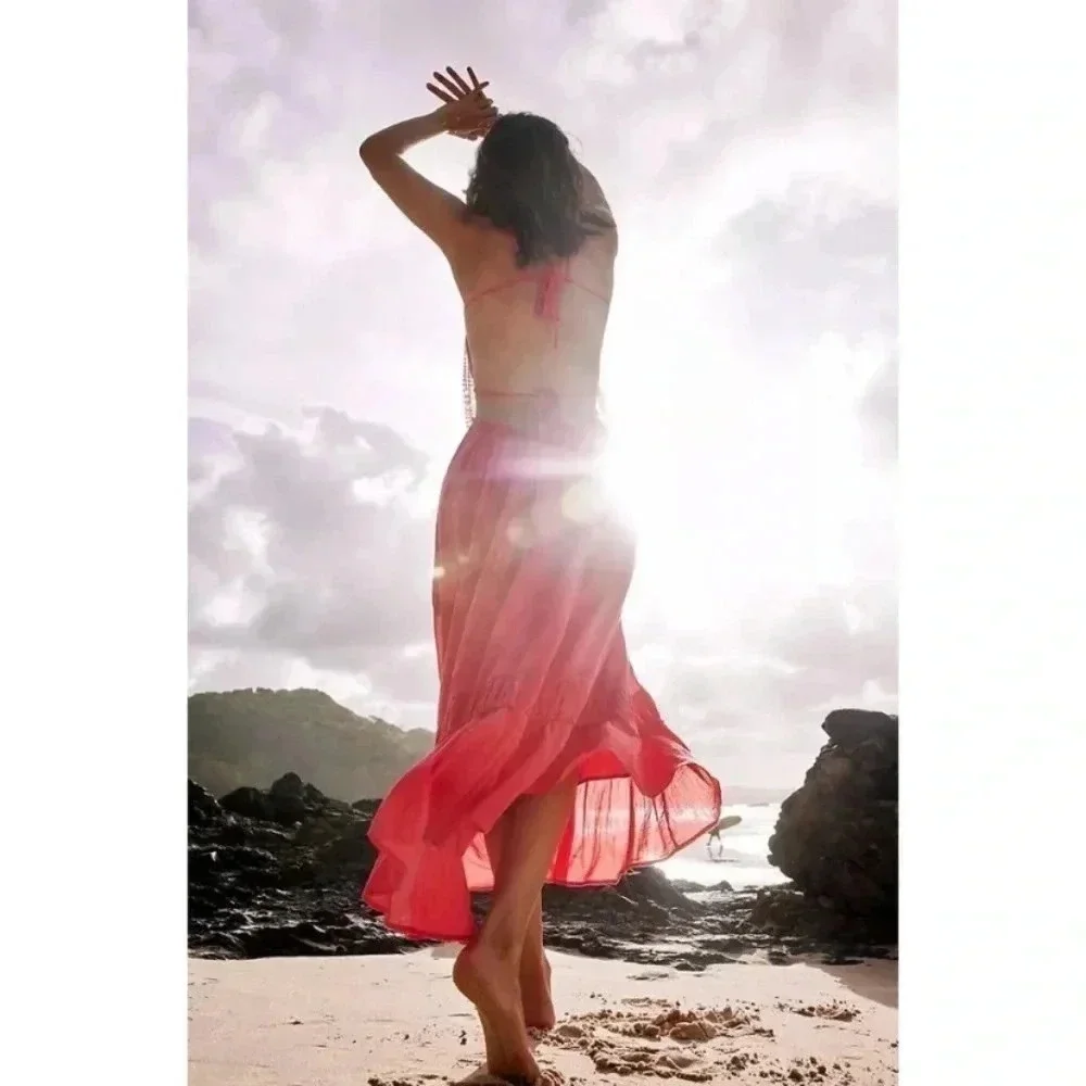 NWT Free People Taking Sides Maxi Dress in Red Roses Medium